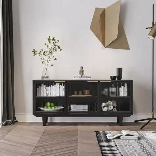 展示柜一体靠墙书架062680人付款北欧实木玻璃餐边柜客厅推拉门茶水