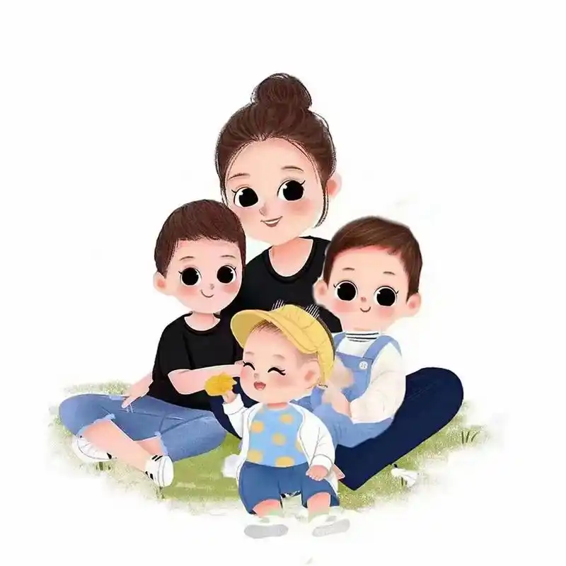 一家五口(三个儿子)情侣头像/全家福头像