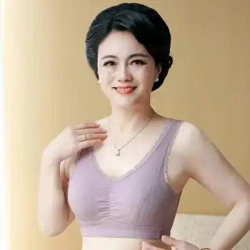 妈妈装内衣无钢圈文胸中老年人背心式胸罩中年运动收副乳聚拢上托大码