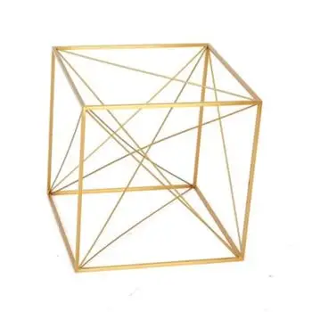 简约现铁艺正方形中式方形框架 创意摆件艺几何摆件软装装饰品 黑色