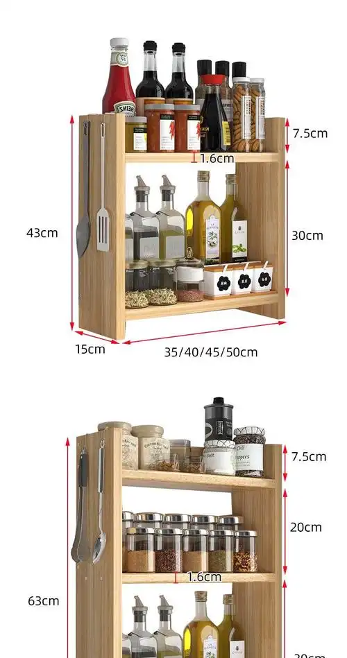 厨房台面调料架转角小型窄架多层灶台置物架油盐酱醋调味品收纳架40长