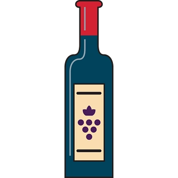 卡通红葡萄酒瓶