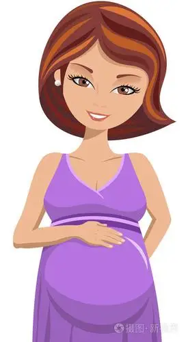 微笑着的孕妇独自抚摸她的腹部