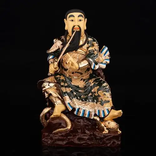 真武大帝台湾鎏金盛凡神像玄武道教玄天上帝摆件