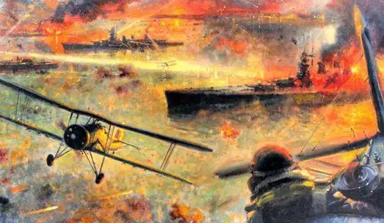 爆发的塔兰托战役中,英国皇家海军使用老式双翼舰载机突袭塔兰托军港