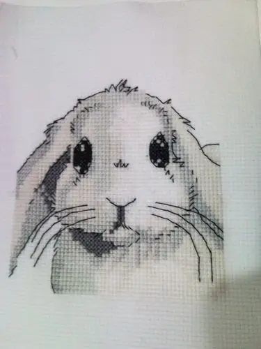 十字绣-灰兔