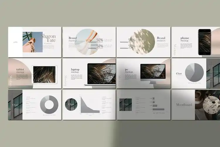 简约摄影作品集ppt幻灯片设计模板 angelica presentation –