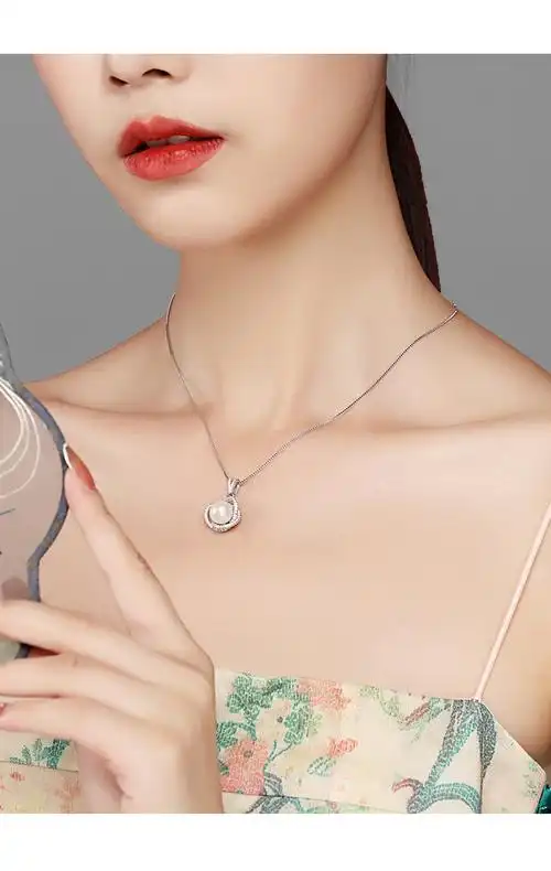 迪士尼送妈妈生日礼物4050岁珍珠项链女银四叶草吊坠银颈链时尚妈妈款