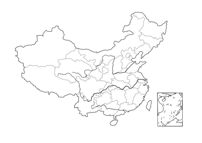 地理人教版八年级上册中国地形图,山脉走向图及行政区空白图.doc