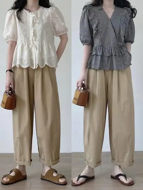 ootd一条卡其色裤子的夏日穿搭