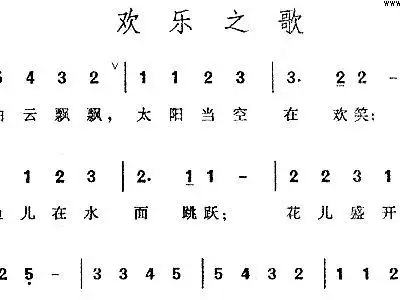 欢乐之歌 歌谱 简谱