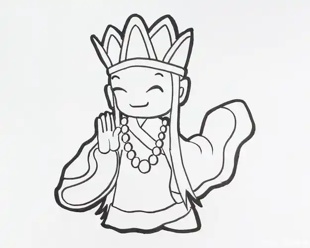 q版简笔画西游记唐僧唐玄奘简笔画画画步骤简单易画