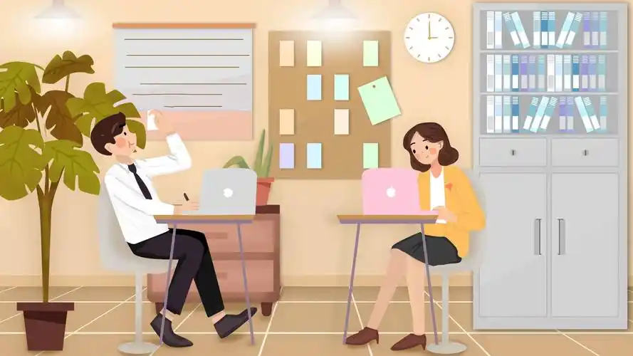 人办公室书桌ppt背景图