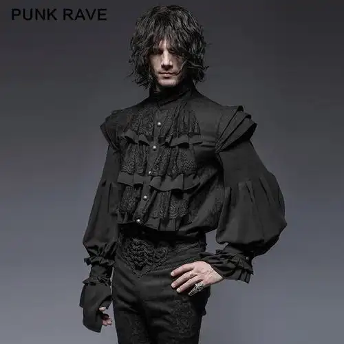 punkrave哥特男装铠甲衬衫复古典绅士贵族宫廷礼服歌剧服装淘宝网