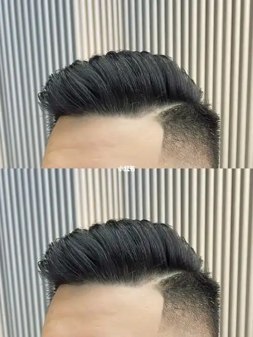 现在的男士"背头"发型,不再是把头发全部往后梳的造型了,更多的是