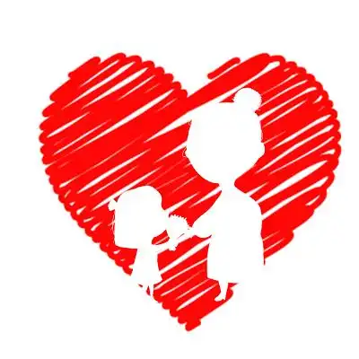 卡通红色爱心剪影教师节感恩素材