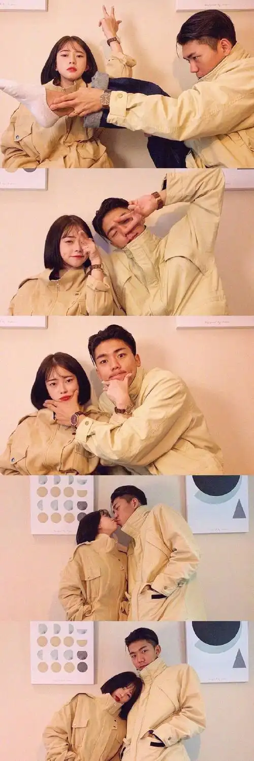 情侣合照姿势一览是心动啊对你莫名的心跳