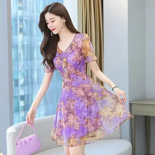 京东购物商城官网旗艦店专柜正品牌折扣夏季雪纺连衣裙特卖女装潮