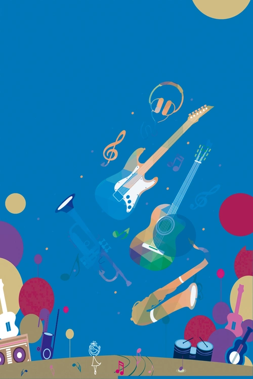 乐器卡通音乐节psd分层背景