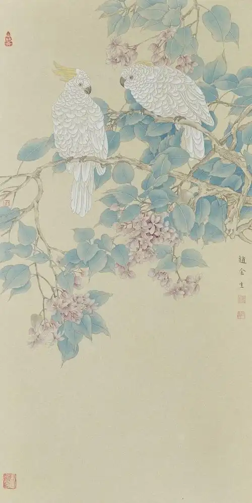 唯美新势力赵金生工笔花鸟画艺术鉴赏