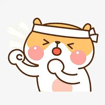 可爱卡通风格加油励志文字装饰图(550x500)png卡通头缠红带加油努力