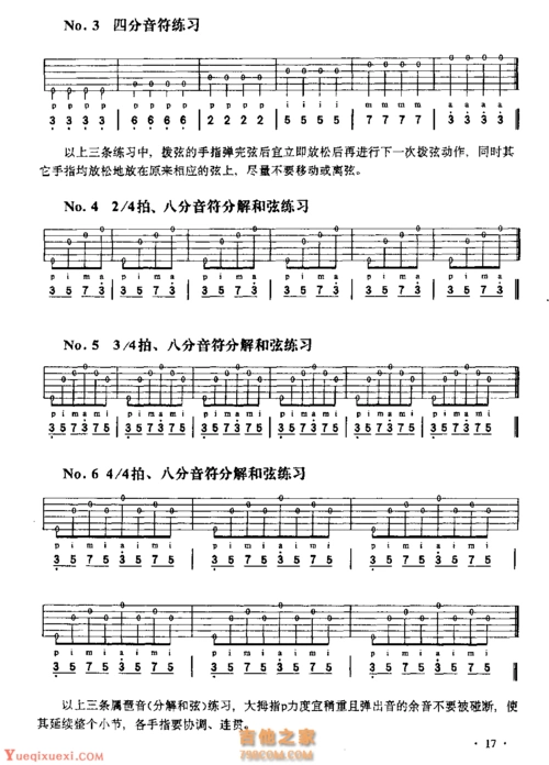 吉他入门教学右手空弦练习