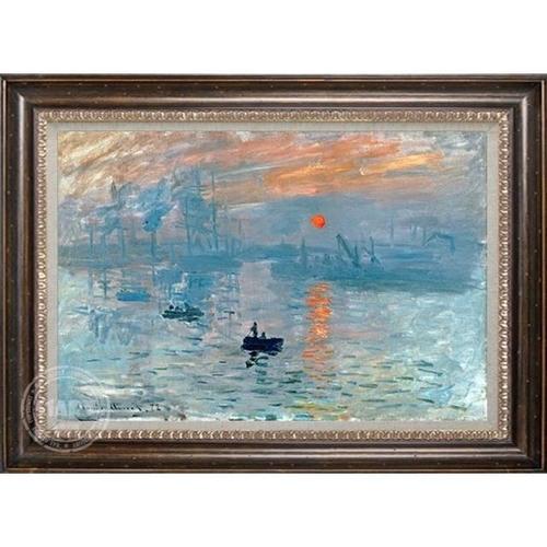 瑞堂 印象风景油画纯手工绘制美式餐厅客厅手绘油画有框 莫奈日出