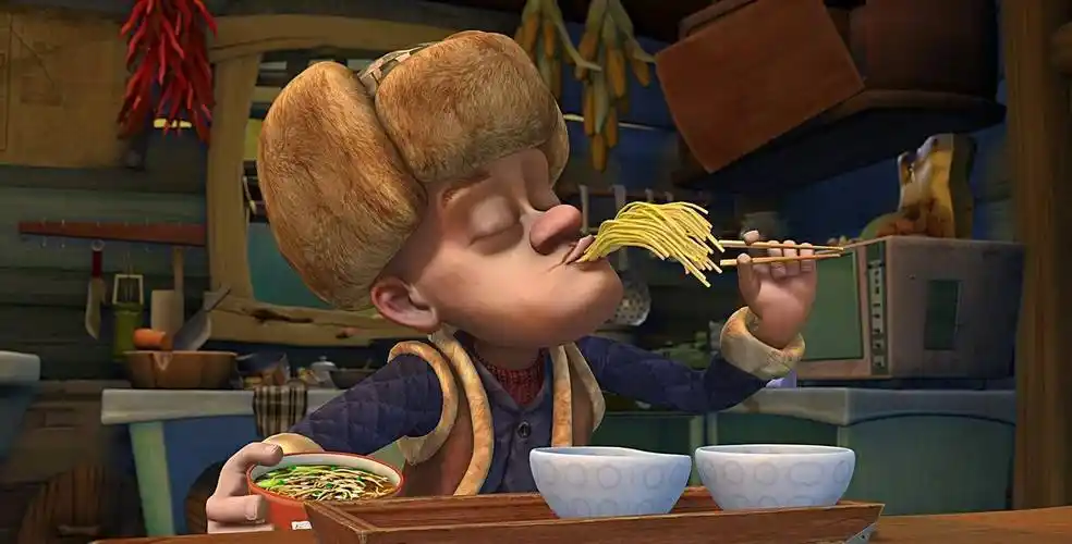 光头强虽然在伐木工的时代经常一个人做饭,可确确实实是一个蹩脚的