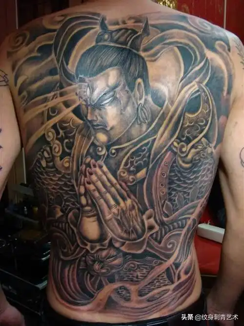 二郎神纹身手稿简单二郎神纹身线条