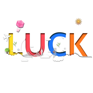 剪纸风英文幸运免费矢量图