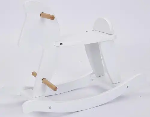 ins北欧白色木马儿童摇摇马实木婴儿摇摇椅宝宝生日礼物拍照道具