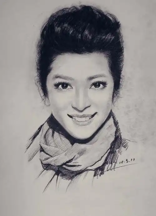 咱给画了幅李冰冰的画像_素描吧_百度贴吧