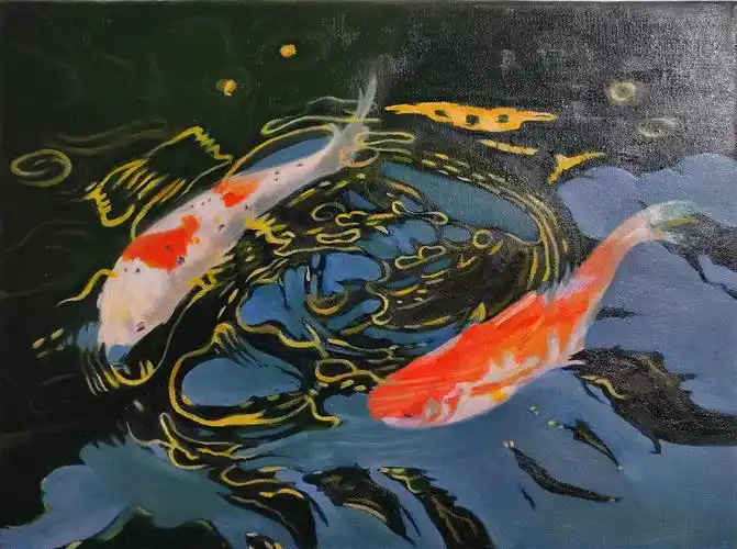 油画锦鲤