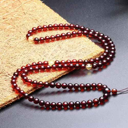 月印百川血珀108颗手串男女款多层多圈琥珀手链附证书