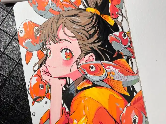 丙烯马克笔|红黄橙搭配一起真的很温暖鸭