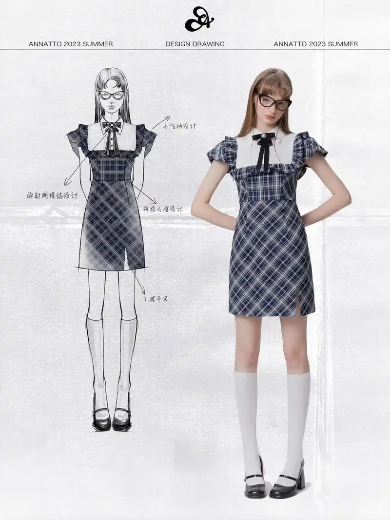 一起做元气少女!一些手稿到服装模特图 - 抖音