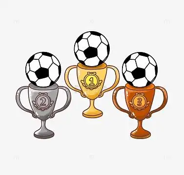 卡通运动世界杯足球冠军奖杯系列