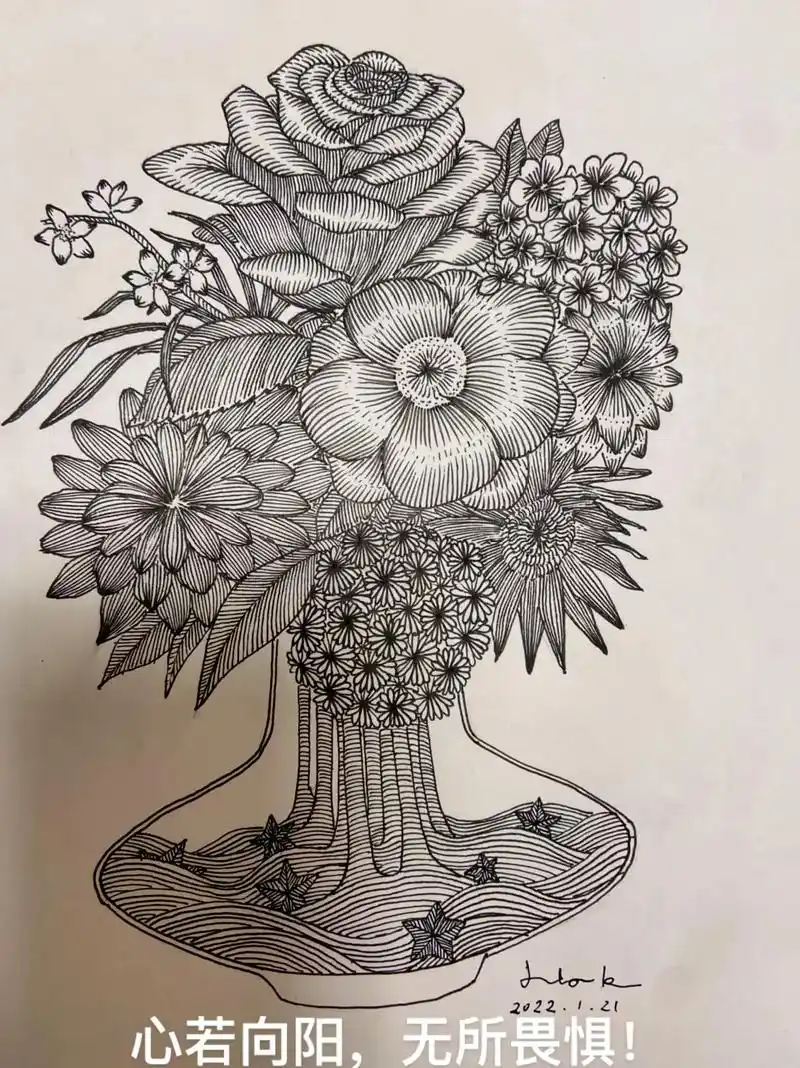 #随手画 #原创绘画 #黑白装饰画 - 抖音