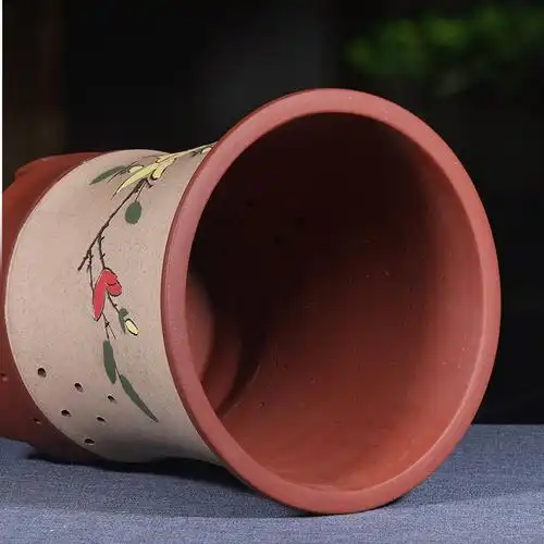 宜兴紫砂兰花盆兰花专用花盆厂家直销种树大口径陶瓷花盆手绘灰色大号