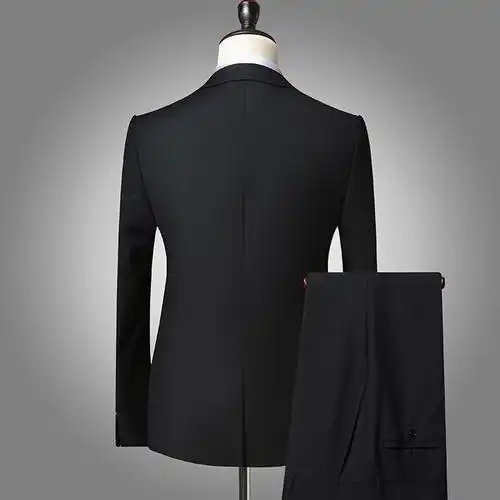 罗蒙一粒扣西服套装男士小西装外套职业正装修身休闲上衣新郎结婚伴郎