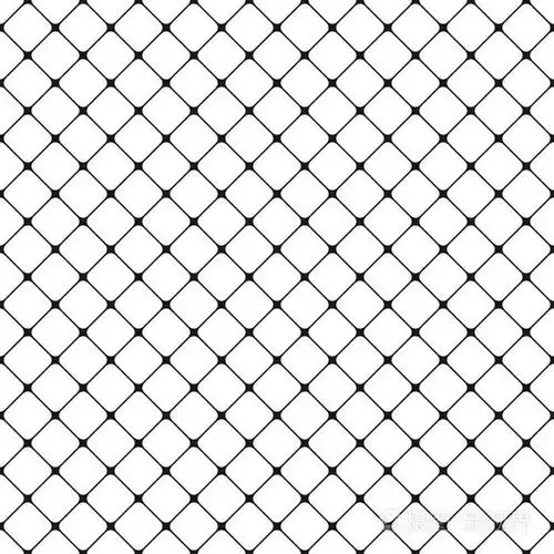 无缝的黑色和白色圆形正方形网格图案背景-矢量图形从对角方块