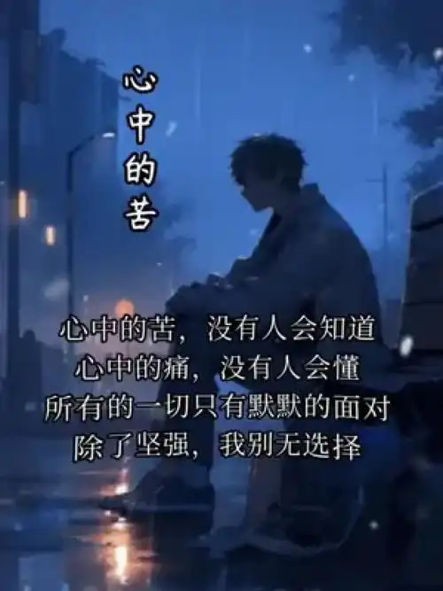夜已沉默心事向谁说,我很累但我无路可退 ,一切尽在不言中 ,孤独的