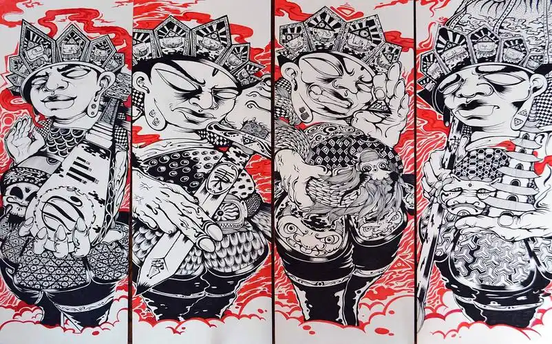 四大天王自秉迦持