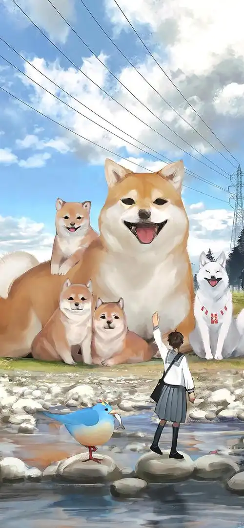 cp温暖治愈系动物插画壁纸画师もの久保676767cp