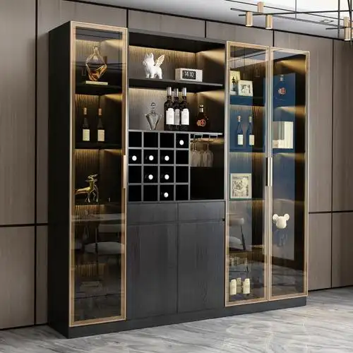 玻璃酒柜白酒柜家用酒柜现代简约家用靠墙餐边柜轻奢客厅展示柜一体