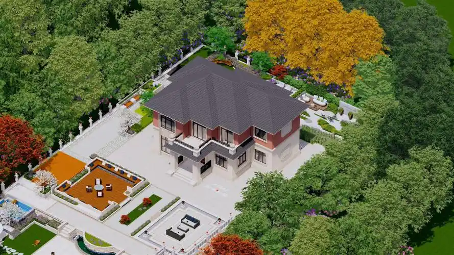 自建房3d立体设计图,我的农家自建房