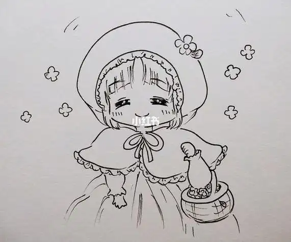 小红帽简笔画 小红帽简笔画带颜色