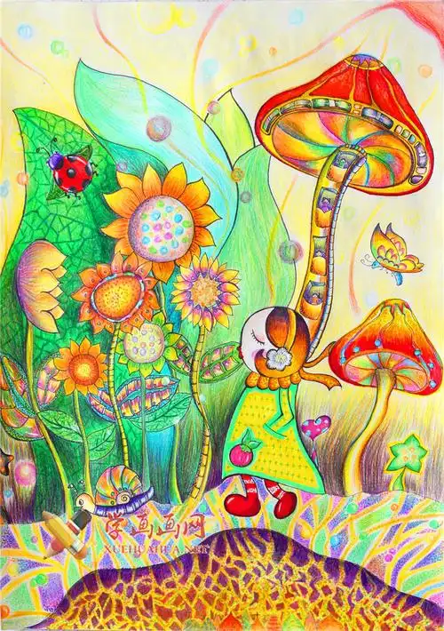 小学生优秀科幻画作品《未来生态田园机械街区》赏析