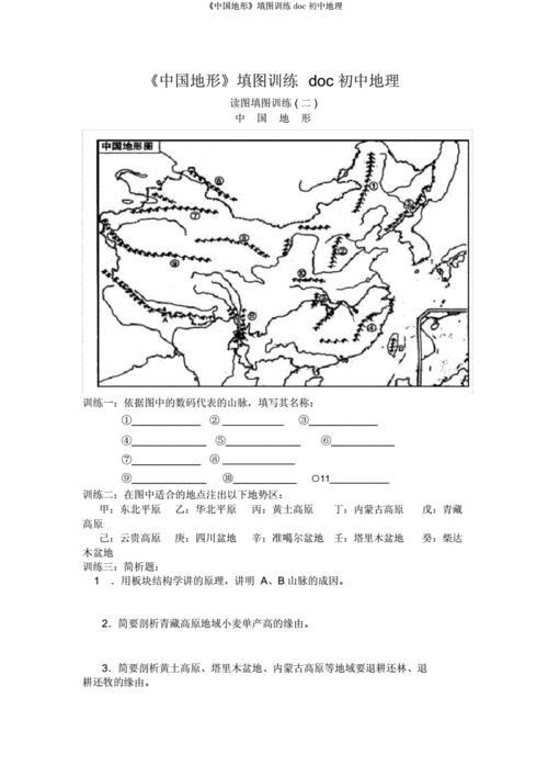 《中国地形》填图训练doc初中地理.doc 1页
