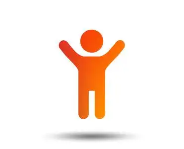 人物模糊子图标.快乐的小男孩符号.人物剪影.模糊渐变设计元素.